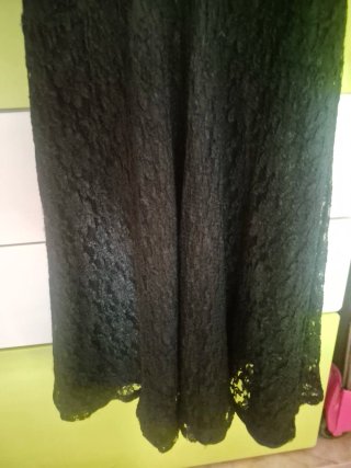 Vestido Negro Encaje Manga Larga