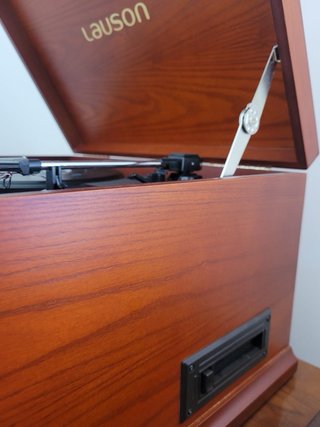 Tocadiscos de madera con CD y USB y casette
