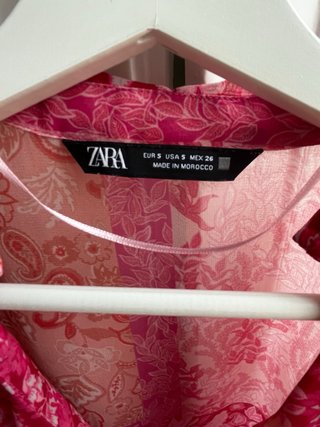 Blusa Zara Estampada Flores Manga Larga