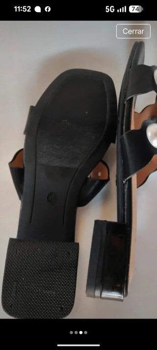 Sandalias ELYA perlas negras talla 36