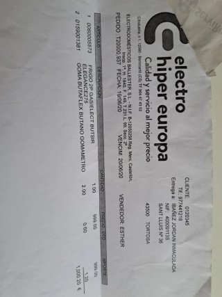 Frigorífico Butsir Elegance Gas/Eléctrico