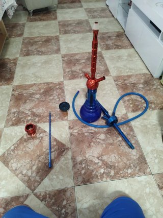 Jarrón Árabe Azul y Rojo