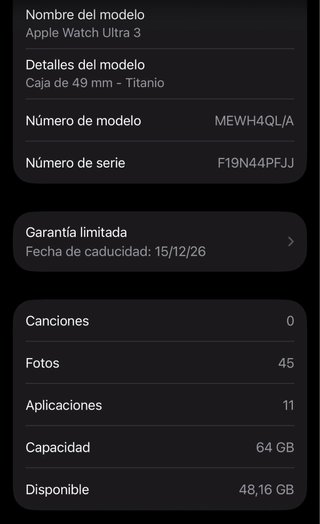 Apple Watch Ultra 3 GPS + Llamadas Negro/Beige