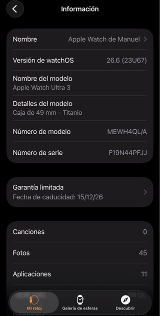 Apple Watch Ultra 3 GPS + Llamadas Negro/Beige