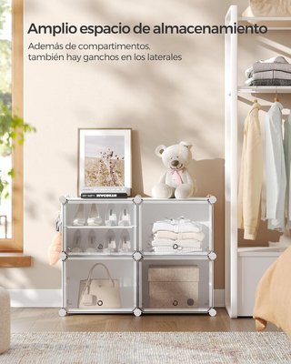 Zapatero Songmics 16 pares blanco