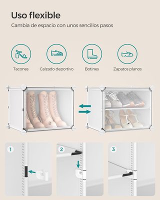 Zapatero Songmics 16 pares blanco