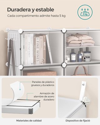 Zapatero Songmics 16 pares blanco