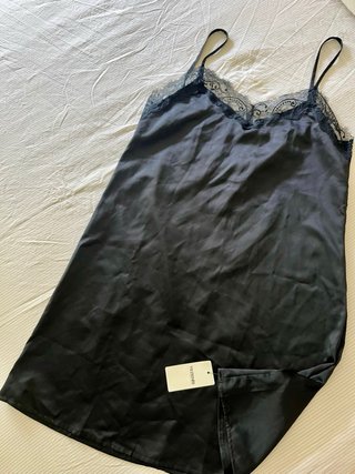 Camisón satén negro Tezenis talla única