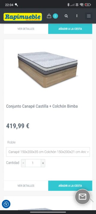Canapé 1.50 + Colchón (2 meses uso)