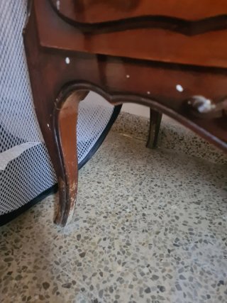 2 Mesitas de Noche Mármol y Madera