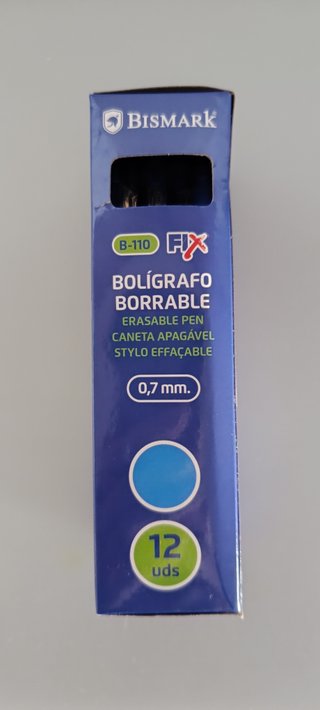 Caja 12 Bolígrafos Borrables Bismark Azul