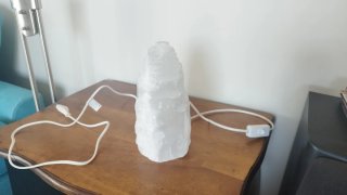 Lámpara Mineral Piedra Blanca