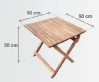 Mesa plegable de terraza, Perfecta y Barnizada