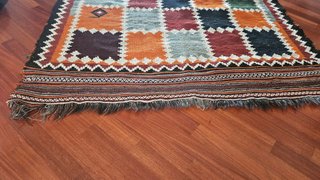 Tappeto Kilim Soumak Lana Fatto a Mano