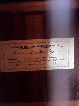 Guitarra Española Vicente Sanchis Badí