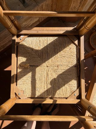 4 Sillas de Madera y Paja