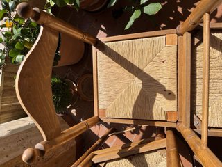 4 Sillas de Madera y Paja