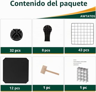 Estantería modular 12 cubos alambre