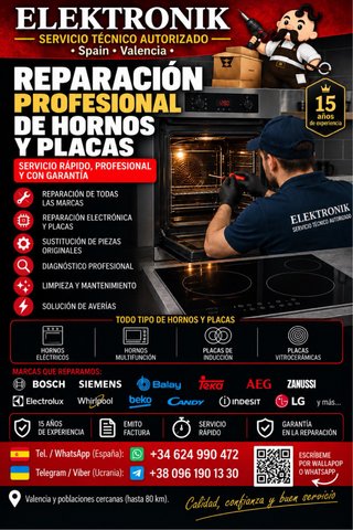Reparación de hornos y placas