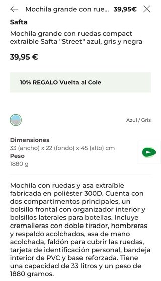 Mochila Safta con ruedas