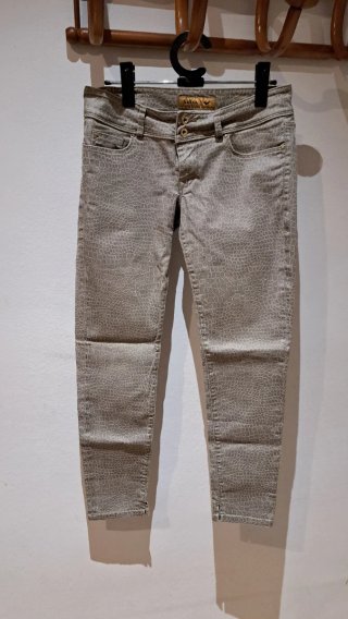 Pantalón Salsa T.40 L Metálico Dorado