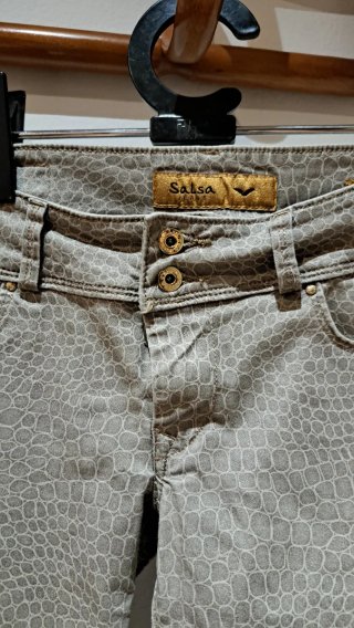Pantalón Salsa T.40 L Metálico Dorado