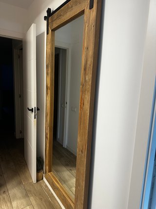 Espejo Puerta Granero Madera INDUSTRIAL