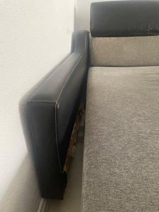 Sofá chaise longue gris y negro