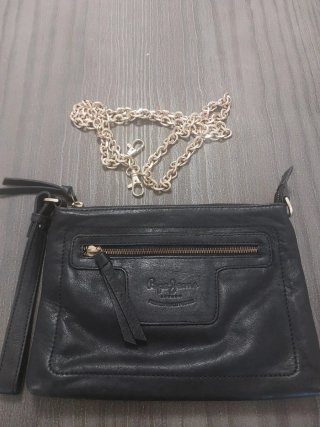 Bolso clutch piel negro Pepe Jeans