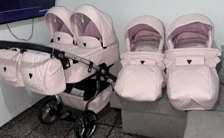 ✨ CARRITO GEMELAR JUNAMA DÚO V3 – TODO EN ROSA ✨