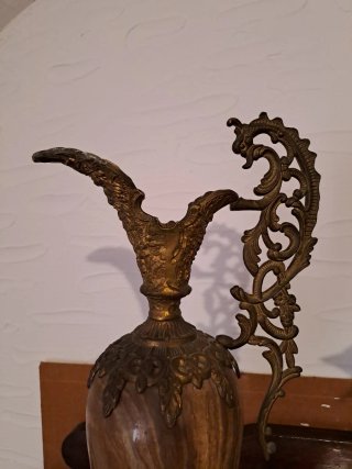 Jarrón antiguo mármol y cobre