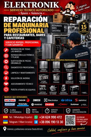 Reparación de maquinaria para hostelería