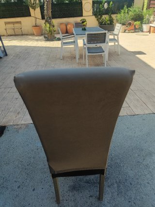 Silla Comedor Piel Sintética y Madera