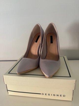Zapatos de salón plateados talla 41