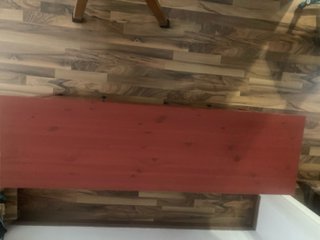 Banco Almacenaje Madera Rojo 140x41x58 cm