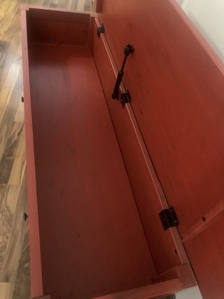 Banco Almacenaje Madera Rojo 140x41x58 cm