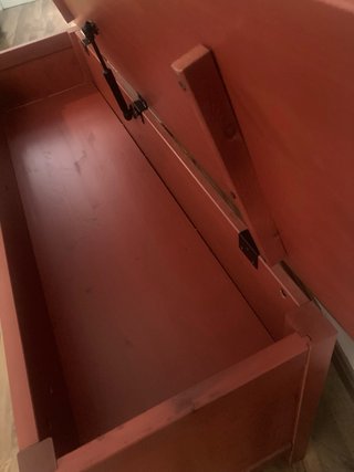 Banco Almacenaje Madera Rojo 140x41x58 cm