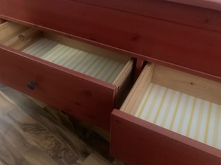 Banco Almacenaje Madera Rojo 140x41x58 cm