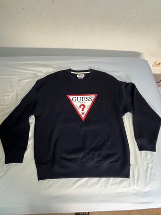 Sudadera Guess Negra Logo Triángulo Hombre