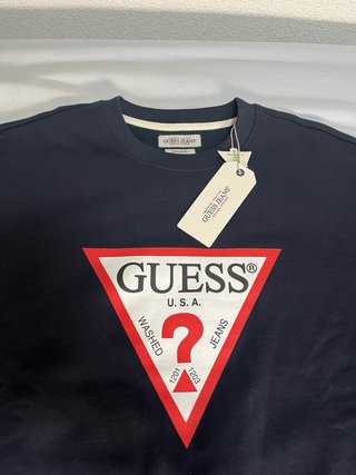 Sudadera Guess Negra Logo Triángulo Hombre