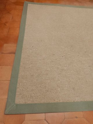 Alfombra Sisal Cuadrada 170cm Beige/Verde