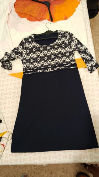 Vestido I & N negro y blanco talla M