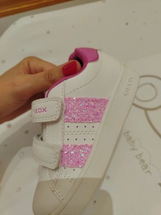 Deportivas Geox Niña Blancas y Rosas Talla 24
