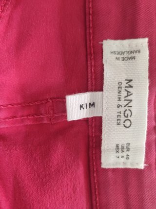 Pantalón Mango Kim Talla 40 color cereza