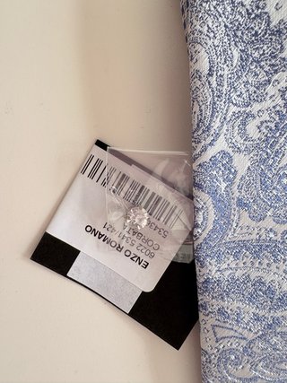 Corbata Novio Enzo Romano Azul Blanco