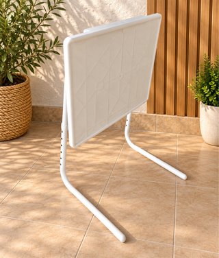 Mesa auxiliar plegable blanca