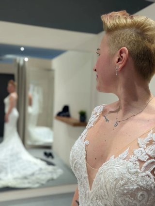 Vestido de Novia Blanco con Encaje