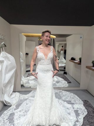 Vestido de Novia Blanco con Encaje