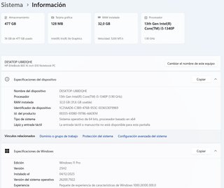 HP i5 13Gen 32GB RAM 512GB SSD M.2 como nuevo