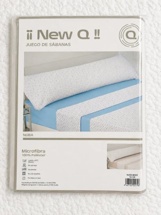 Juego Sábanas Cama 90 Beige/Blanco